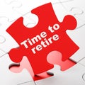 Timeline concept: Time To Retire on puzzle background Royalty Free Stock Photo