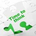 Timeline concept: Time To Think on puzzle background Royalty Free Stock Photo