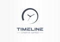 Timeline creative symbol concept. Time start, deadline timer, pending process abstract business logo. Loading watch Royalty Free Stock Photo