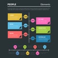 Timeline historical flat infographics: years time line