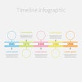 Timeline Infographic colour dash line circles and