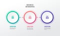 Timeline infographic design element 3 step circle shape number options