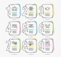 Read instruction, Certificate and Graduation cap icons. Web lectures, Portfolio and Intersection arrows signs. Vector