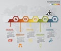 Timeline infographic 5 steps vector design template. Can be used for workflow processes, diagram, number options, timeline.