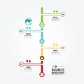 Timeline Infographic vector with icons design template. Royalty Free Stock Photo