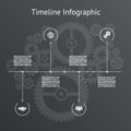 Timeline infographics business design template gears background vector illustration Royalty Free Stock Photo