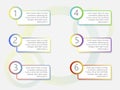 Timeline infographics design with 6 options vector image