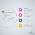 Timeline infographics design template with numbered paper elements.