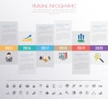 Timeline infographics with icons set. vector. illustration.
