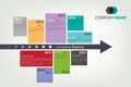 Timeline & milestone company history infographic in vector style