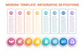 Timeline modern template infographic for business 8 steps, processes, options, parts. Royalty Free Stock Photo