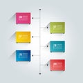 Timeline report template. Color shadow scheme, diagram. Royalty Free Stock Photo