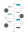 Timeline report template. Color shadow scheme, diagram. Royalty Free Stock Photo