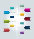 Timeline report template. Color shadow scheme, diagram. Royalty Free Stock Photo