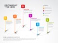 Timeline with six square droplet pointers template Royalty Free Stock Photo