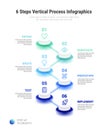 Timeline 6 Steps Vertical Process Infographics