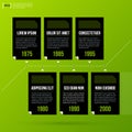 Timeline template on fresh green background