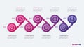 Timeline vector infographic design with ellipses 8 steps