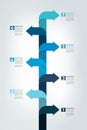 Timeline vertical report, template, chart, scheme, step by step infographic. Royalty Free Stock Photo