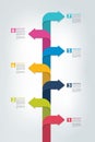 Timeline vertical report, template, chart, scheme, step by step infographic. Royalty Free Stock Photo