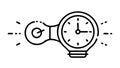 Timely Idea Lightbulb, Punctual Innovation Concept, vector design Generative AI Royalty Free Stock Photo