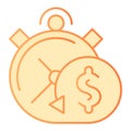 Timely payment flat icon. Alarm clock orange icons in trendy flat style. Pay in time gradient style design, designed for