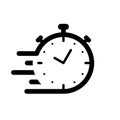 Timer black icon isolated Royalty Free Stock Photo