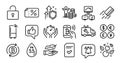 Timer, Car service and Checked file line icons set. Vector