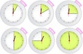 Timer clock with 5, 10, 15, 30, 45, 60 min signs