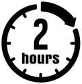 Timer, clock icon illustration 2 hours