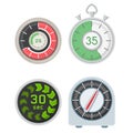 Timer clocks vector watch stopwatch countdown symbol hour illustration time sign minute second design alarm chronometer.