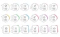 Timer, Confirmed and Developers chat icons set. Winner podium, Audit and Brand contract signs. Vector