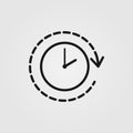 Timer, countdown clock icon. Clockwise direction symbol. Passage of time icon. Web site page and mobile app design element