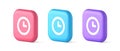 Timer countdown deadline control button time management watch web app design 3d icon
