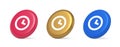 Timer countdown deadline control button time management watch web app design 3d isometric circle icon