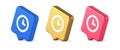 Timer countdown deadline control button time management watch web app design 3d speech bubble isometric icon