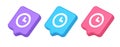 Timer countdown deadline control button time management watch web app design 3d speech bubble isometric icon