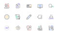 Timer, 360 degrees and Settings blueprint line icons for website, printing. For design. Vector