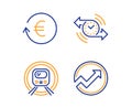 Timer, Exchange currency and Metro subway icons set. Audit sign. Vector Royalty Free Stock Photo