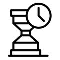 Timer hourglass icon outline vector. Duration time
