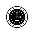 Black solid icon for Timer, clock and wall hand Royalty Free Stock Photo