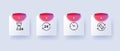 Timer icon set. Illustration of a clock or stopwatch used for measuring or tracking time. Deadline concept. Glassmorphism style.