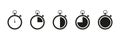 Timer icon . Set of timers on white background .Set of stopwatch icons. Vector illustration