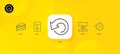 Timer, Interview job and Upload file minimal line icons. For web application, printing. Vector Royalty Free Stock Photo