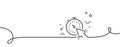 Timer line icon. Time or clock sign. Continuous line with curl. Vector Royalty Free Stock Photo