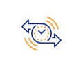 Timer line icon. Time or clock sign. Vector