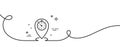 Timer line icon. Time sign. Location pointer symbol. Continuous line with curl. Vector Royalty Free Stock Photo