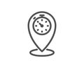 Timer line icon. Time sign. Location pointer symbol. Vector Royalty Free Stock Photo