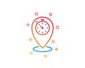 Timer line icon. Time sign. Location pointer symbol. Vector Royalty Free Stock Photo