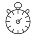 Timer line icon - vector outline timer or stopwatch symbol. Minimal sport competition sign Royalty Free Stock Photo